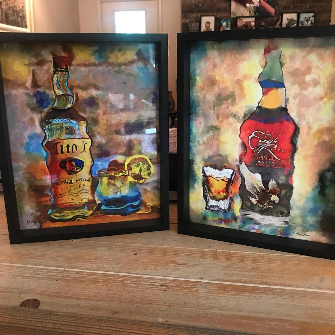 #titosvodka #eaglerarebourbon #eagleraresinglebarrel New! #drinkalltheartyouwant... - Drunk Girl Art