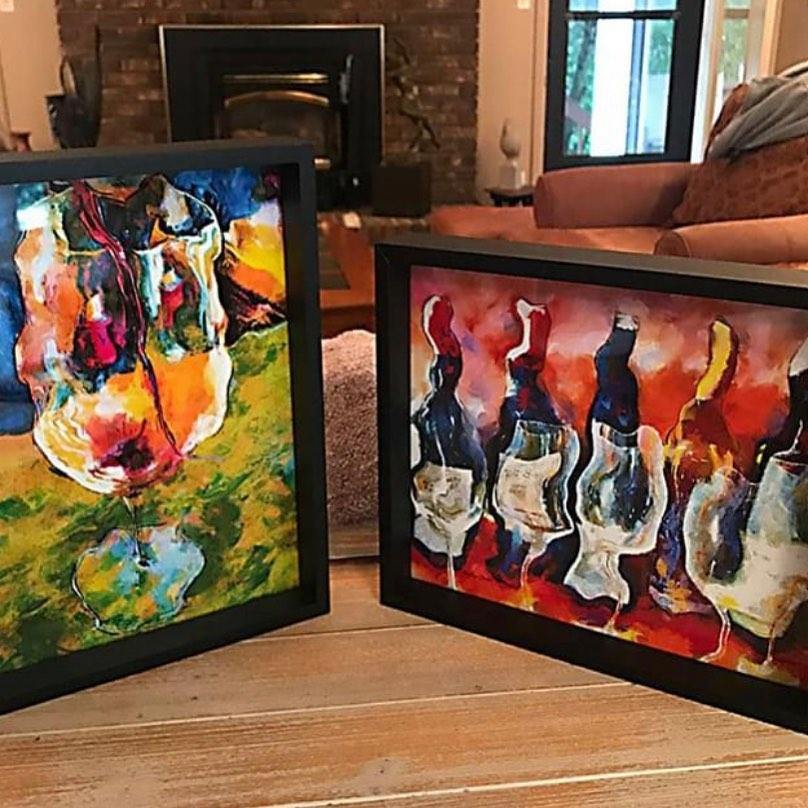 Two framed fine art prints... - Drunk Girl Art