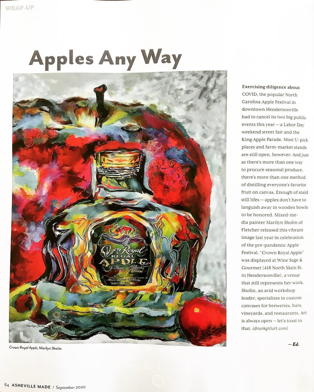 #ashevillemade Sept 2020 #crownroyalapple #crownroyal... - Drunk Girl Art