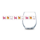 Crazy Cat Stemless Wine Glasses