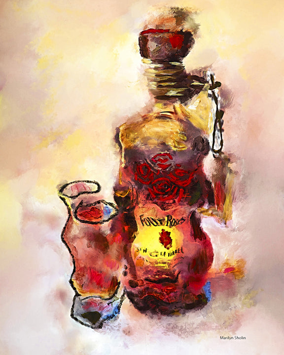 Four Roses - Drunk Girl Art
