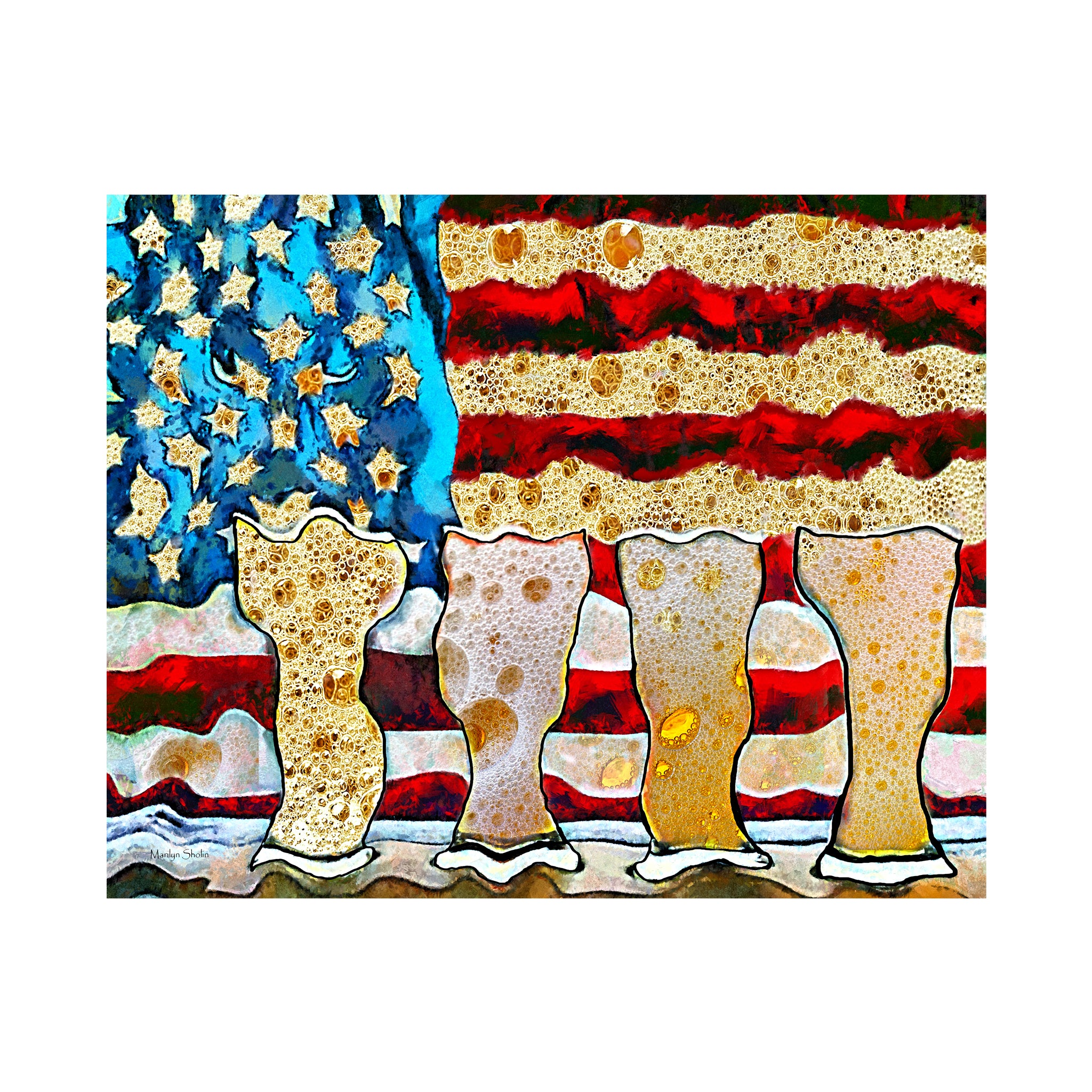 In Beer We Trust - Drunk Girl Art