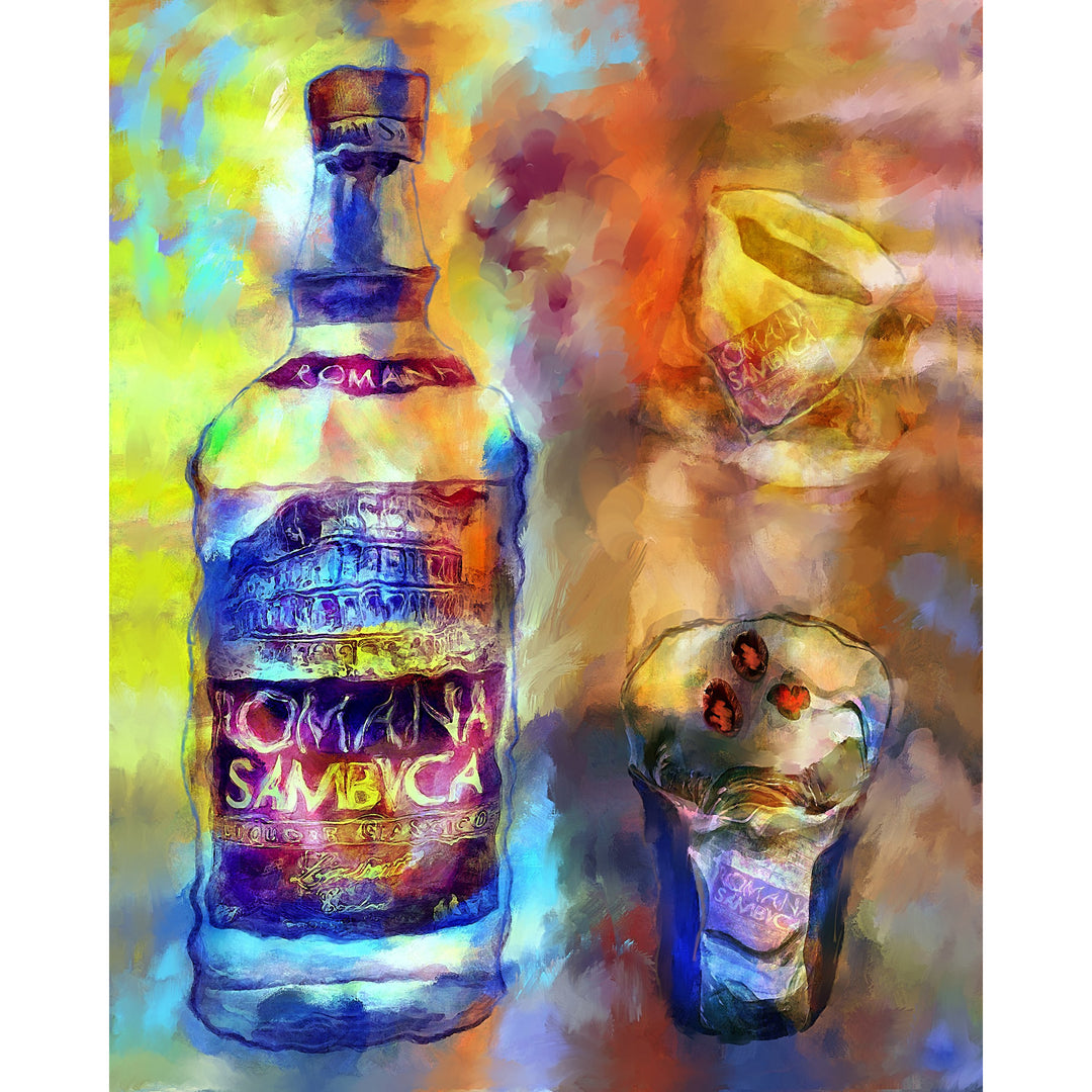 Sambuca  Sip or in Coffee - Drunk Girl Art