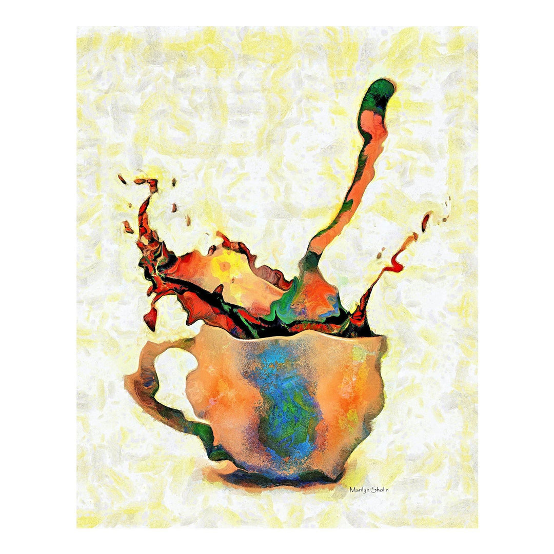 "STIR ME AGAIN" Coffee Wall art 8"x12" Dye Infused Metal Ready to Hang - Drunk Girl Art