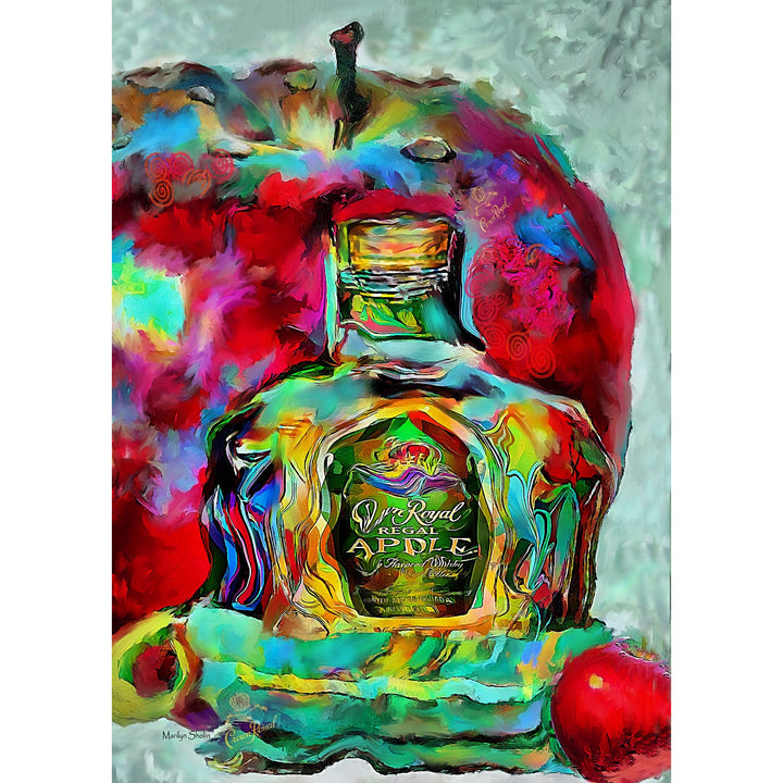 Crown Royal Apple Painting On Metal - Drunk Girl Art