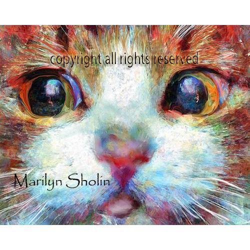 Big Eyes Cat Painting - Drunk Girl Art