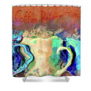 Coffee Before Talkie - Shower Curtain - Drunk Girl Art