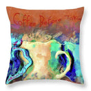 Coffee Before Talkie - Throw Pillow - Drunk Girl Art
