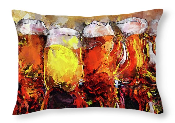Craft Beer - Throw Pillow - Drunk Girl Art