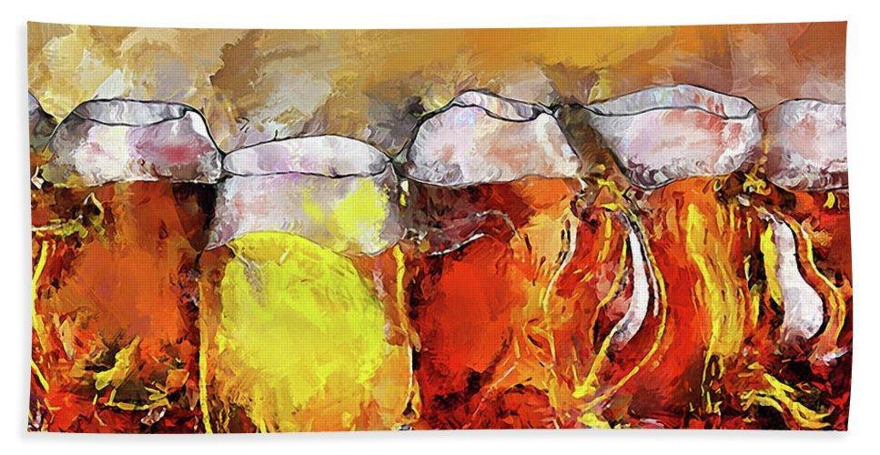 Craft Beer - Beach Towel - Drunk Girl Art