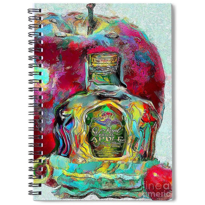 Crown Royal Apple - Spiral Notebook - Drunk Girl Art