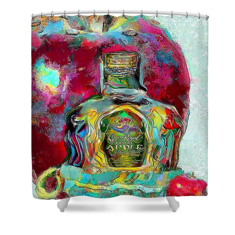 Crown Royal Apple - Shower Curtain - Drunk Girl Art