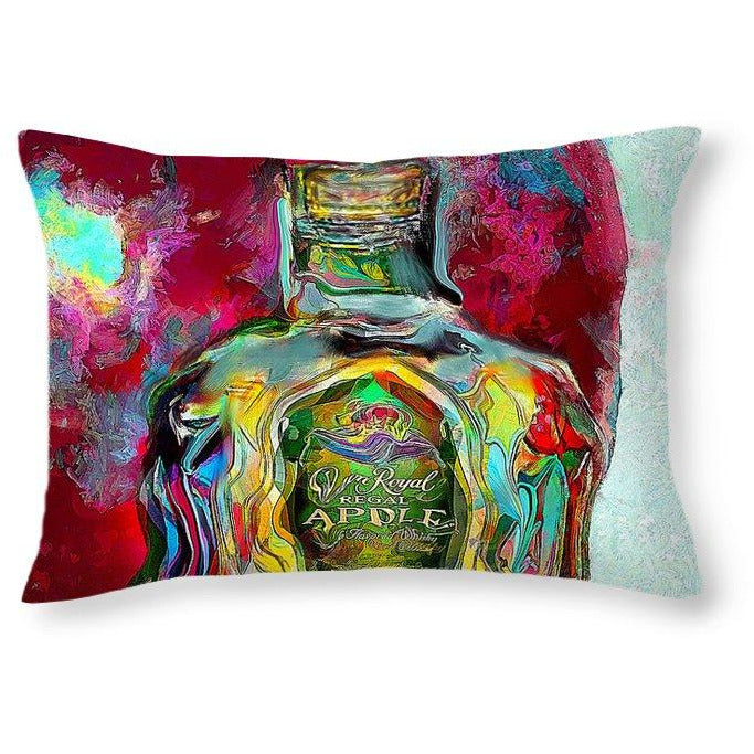 Crown Royal Apple - Throw Pillow - Drunk Girl Art