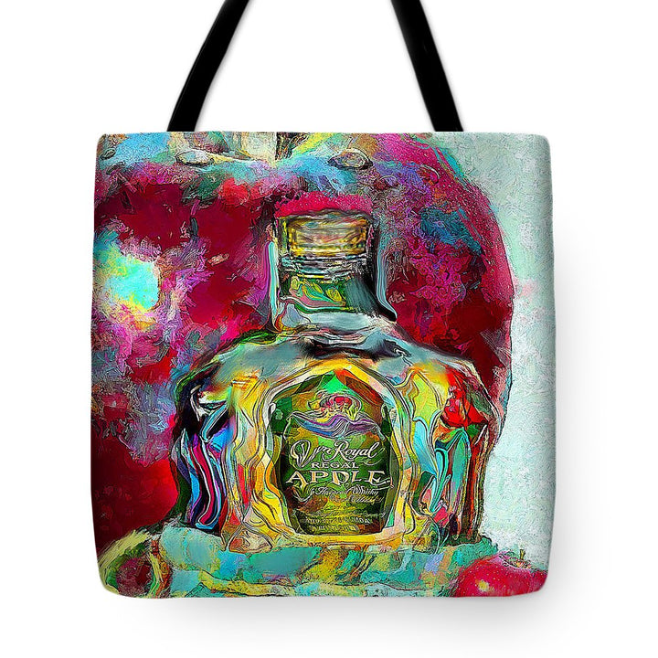 Crown Royal Apple - Tote Bag - Drunk Girl Art