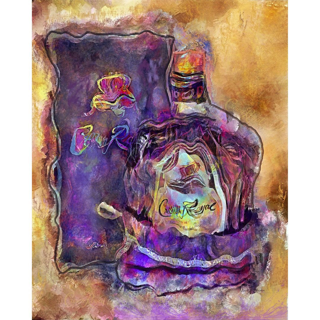 Crown Royal Painting  on Metal - Drunk Girl Art