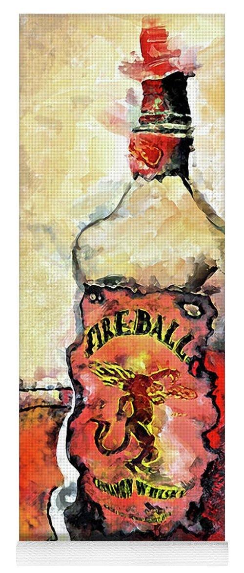 Fireball - Yoga Mat - Drunk Girl Art