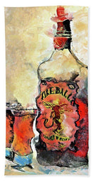 Fireball - Beach Towel - Drunk Girl Art