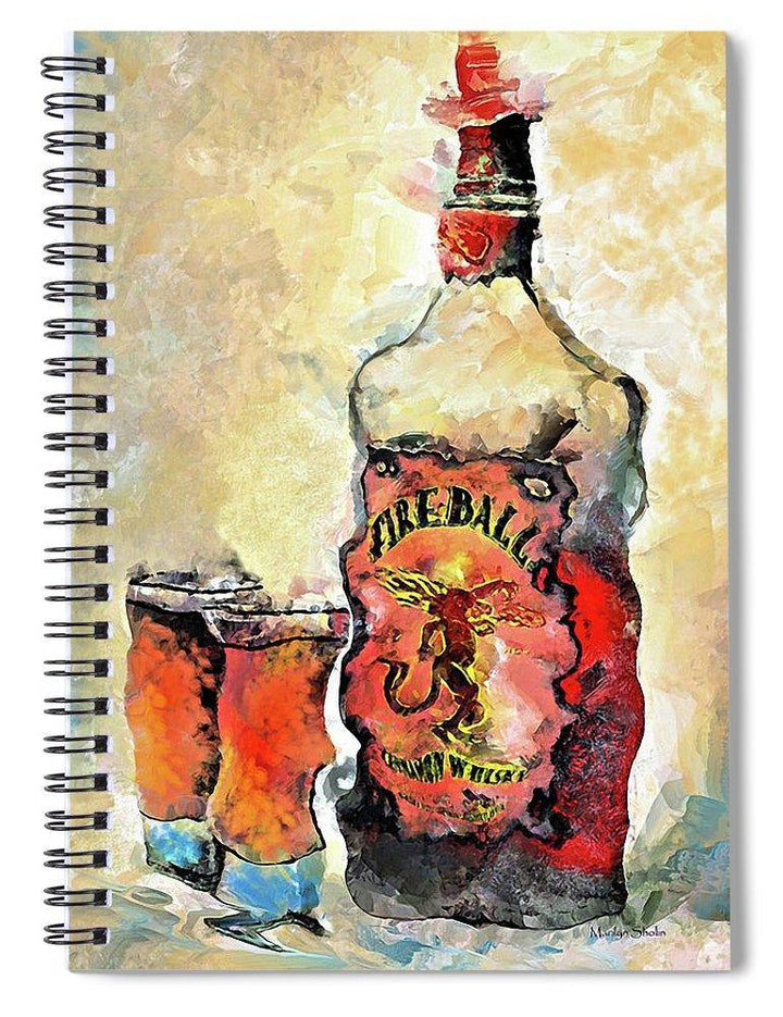Fireball - Spiral Notebook - Drunk Girl Art