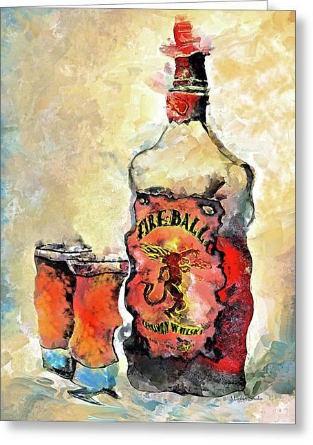 Fireball - Greeting Card - Drunk Girl Art