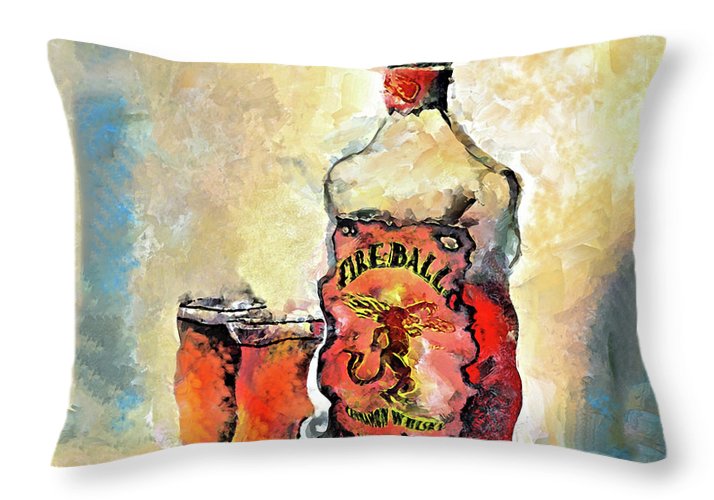 Fireball - Throw Pillow | Drunk-Girl-Art