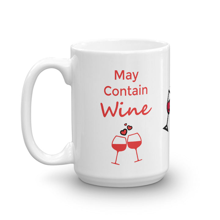 May Contain Wine with Cute Wine Glasses - Drunk Girl Art