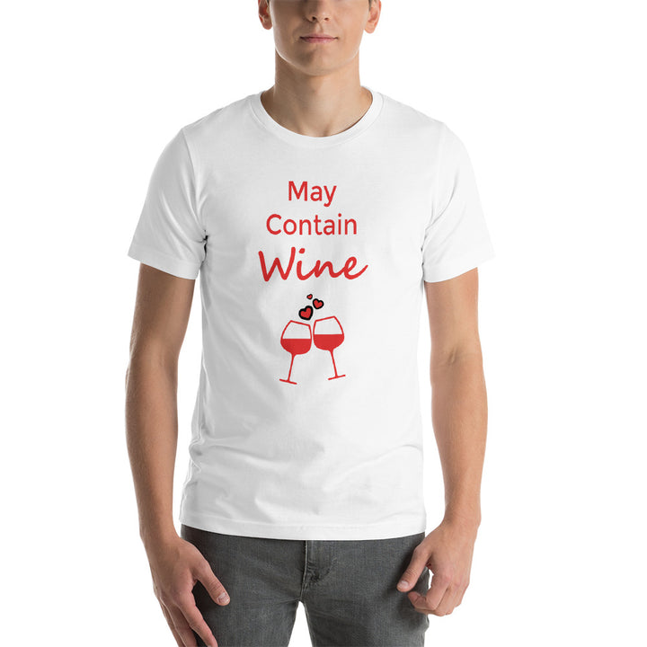 May Contain Wine Short-Sleeve Unisex T-Shirt - Drunk Girl Art