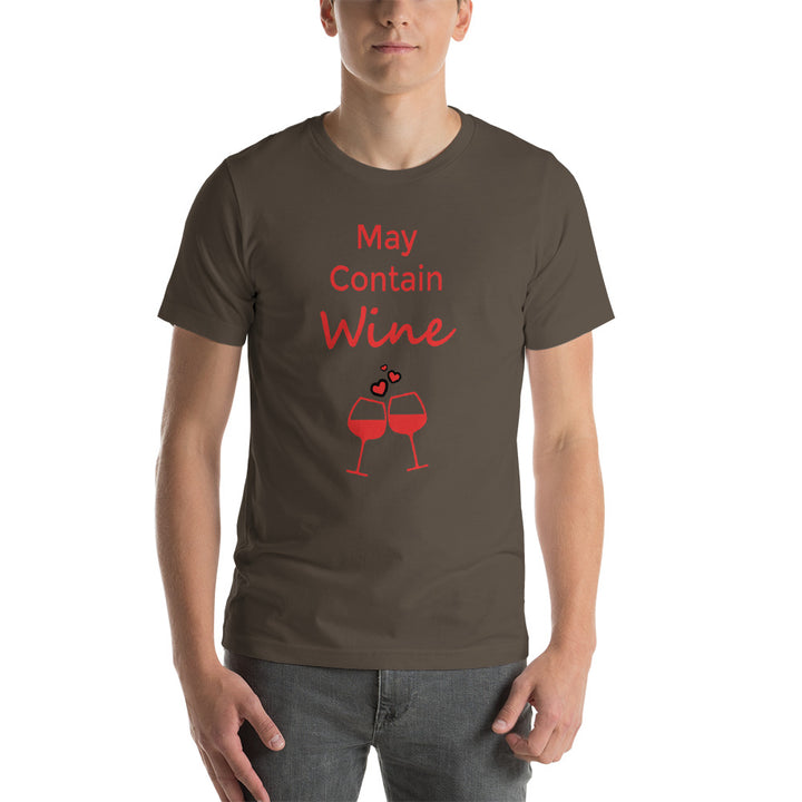 May Contain Wine Short-Sleeve Unisex T-Shirt - Drunk Girl Art