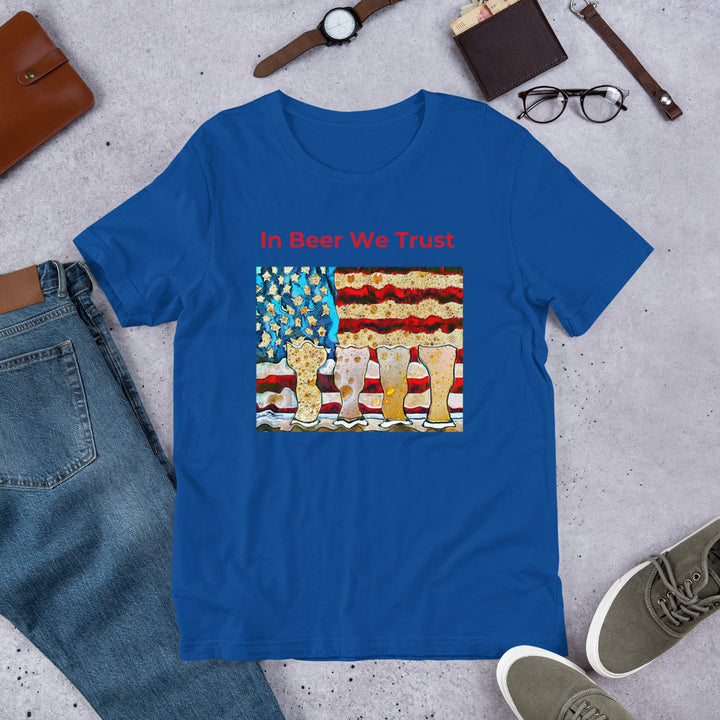 In BEER We Trust Patriotic Beer TShirt - Drunk Girl Art