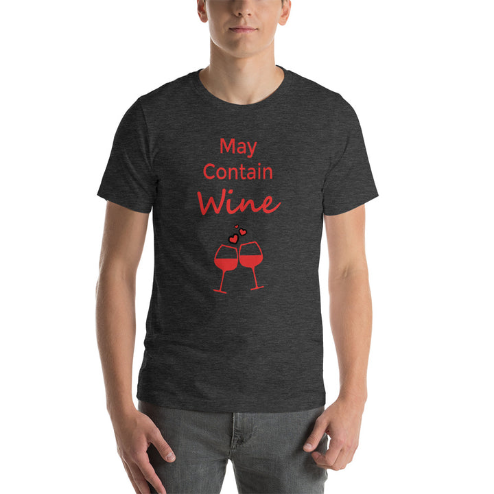 May Contain Wine Short-Sleeve Unisex T-Shirt - Drunk Girl Art