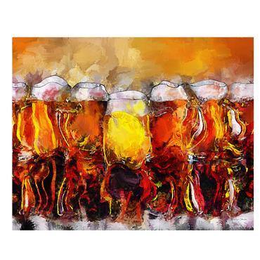 Beer Dye Infused Metal "Mugs of Craft" 8x12 - Drunk Girl Art