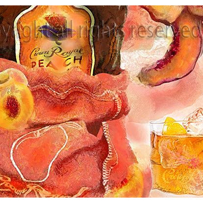 Crown Royal Peach Painting Fine Art Prints - Drunk Girl Art