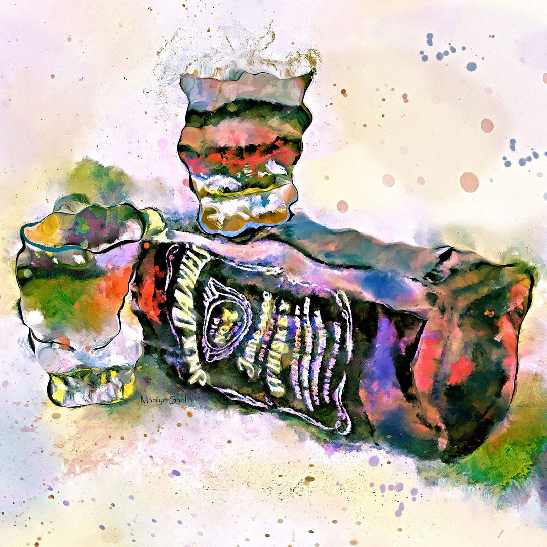 "Jack Daniels" Wall Painting 8"x12" Dye Infused Metal Ready to Hang - Drunk Girl Art