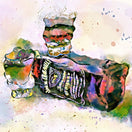 "Jack Daniels" Wall Painting 8"x12" Dye Infused Metal Ready to Hang - Drunk Girl Art