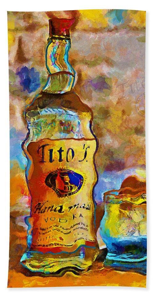 Titos - Bath Towel - Drunk Girl Art