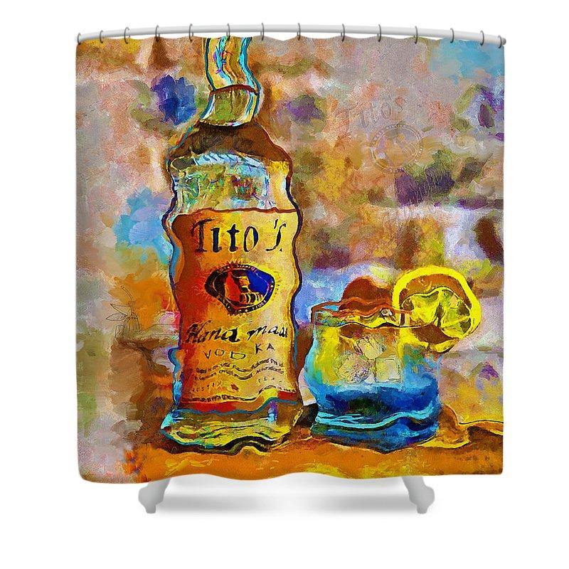 Titos - Shower Curtain - Drunk Girl Art